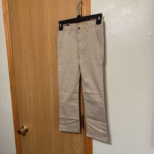 Chaps NWT Boy's Size 7 Regular Flat Front Solid Tan Stretch Chino Pants